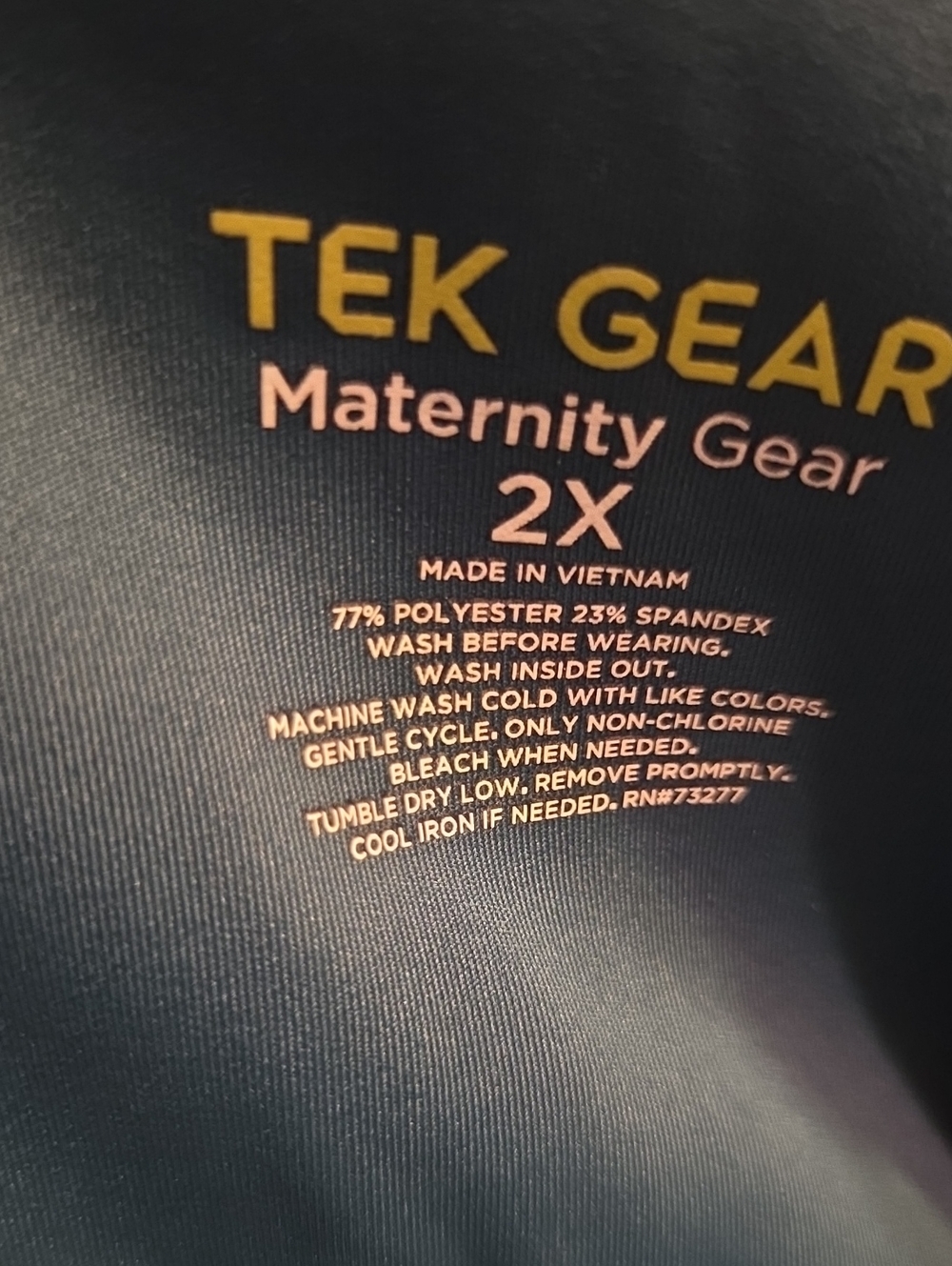 NWT "TEK GEAR" 7/8 Legging Maternity Gear Woman's Size 2X-Maternity - Picture 5 of 5